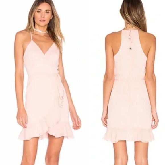 Lovers + Friends Revolve Light Pink Gigi Wrap Mini Dress Sz M NWT - Picture 12 of 12